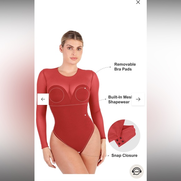 Mesh long sleeve shapewear bodysuit - Picture 2 of 3